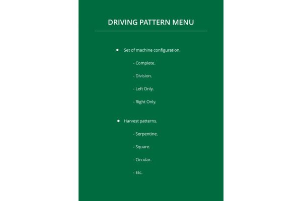 driving pattern menu