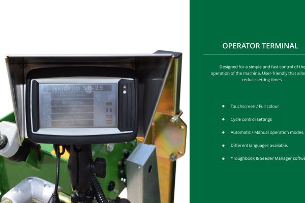 the operator terminal is designed for a simple and fast control of the operation of the machine.